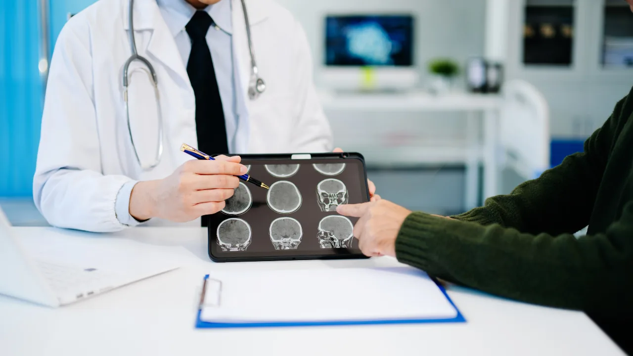 AI medical scribe — ambient clinical documentation capturing a physician-patient conversation